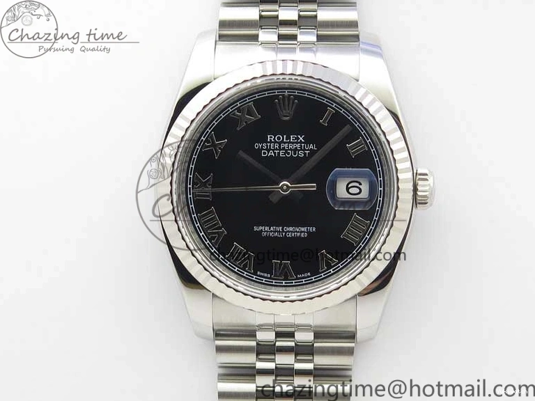 Dial Bracelet Markers Edition SH3135 116234 Roman on Black DateJust SS Jubilee 1:1 36 904L Steel Best ARF V3 0117